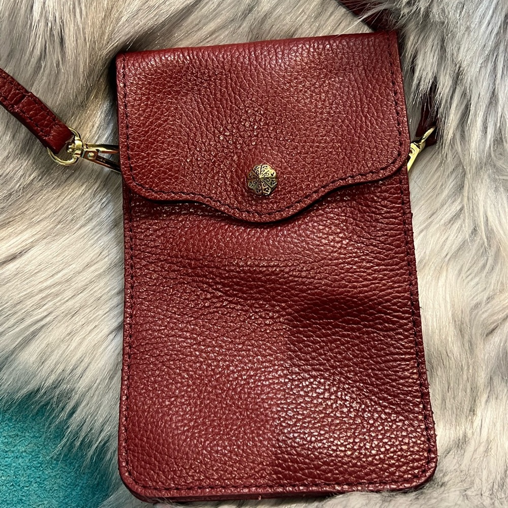 ISADORA GENUINE Leather bag- MADE IN ITALY Elegant Red Leather Crossbody Bag